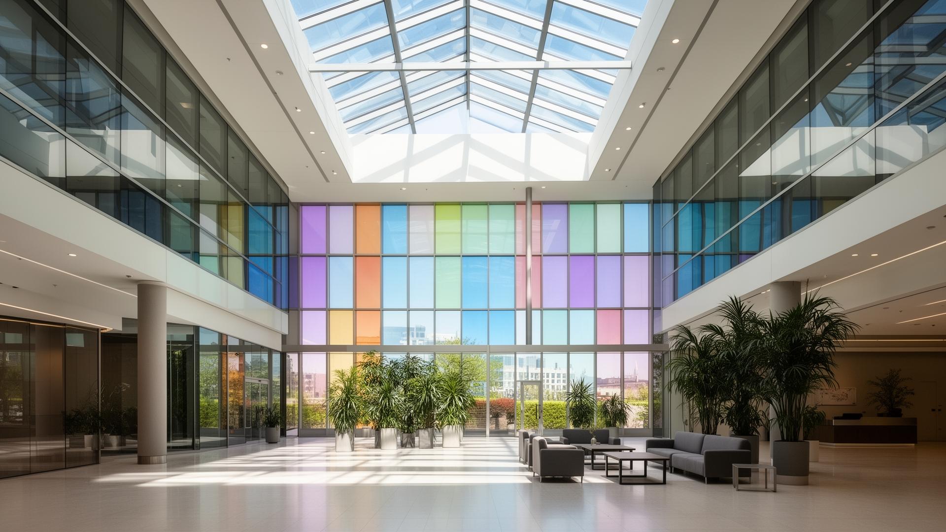 Large San Diego commercial atrium skylight with solar control film