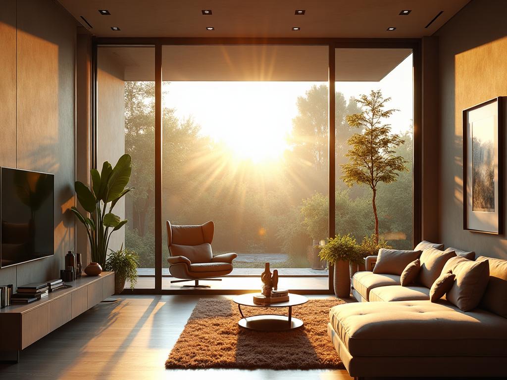 Living room with professional window tinting in San Diego
