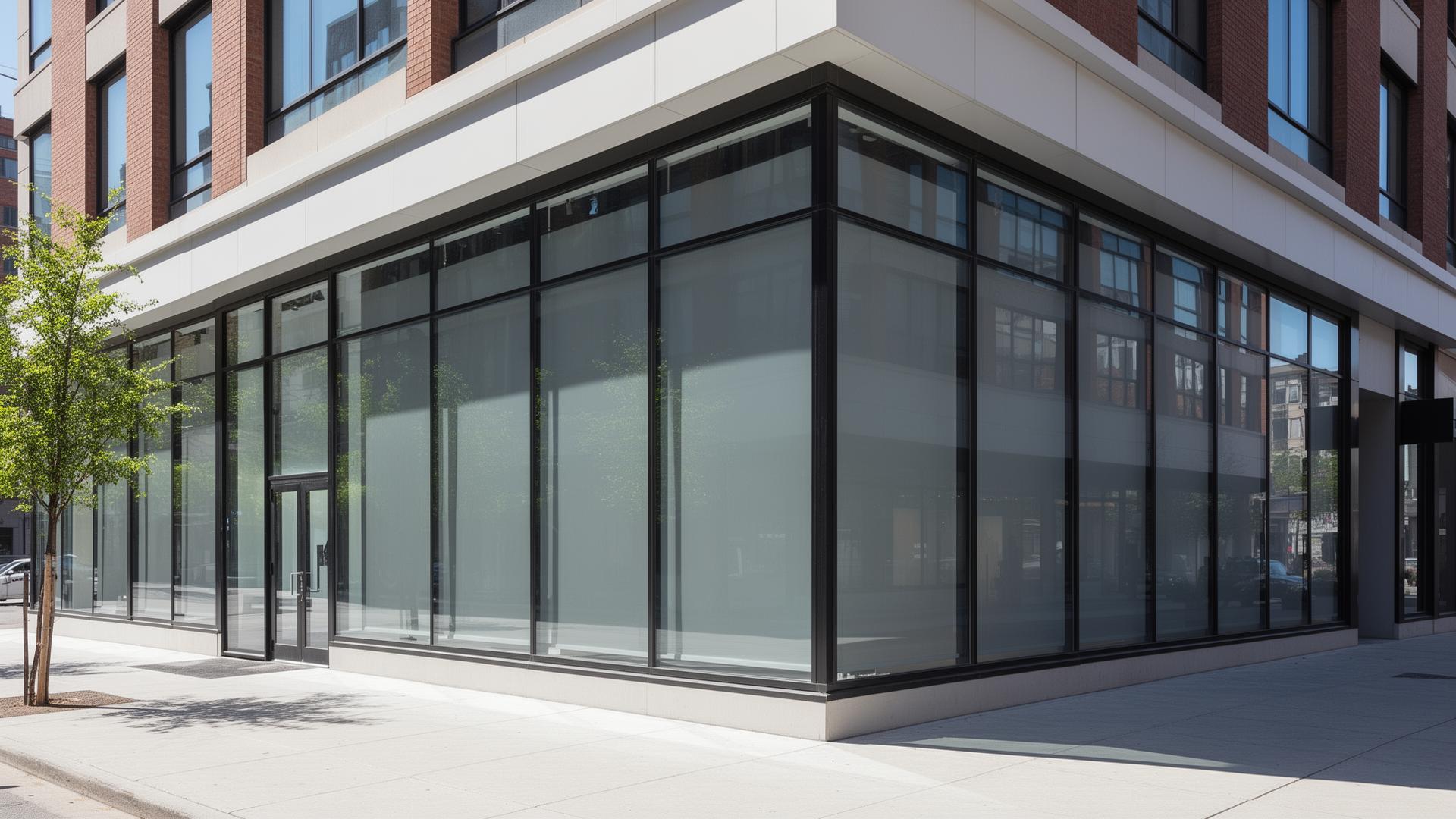 Professional storefront graphics installation