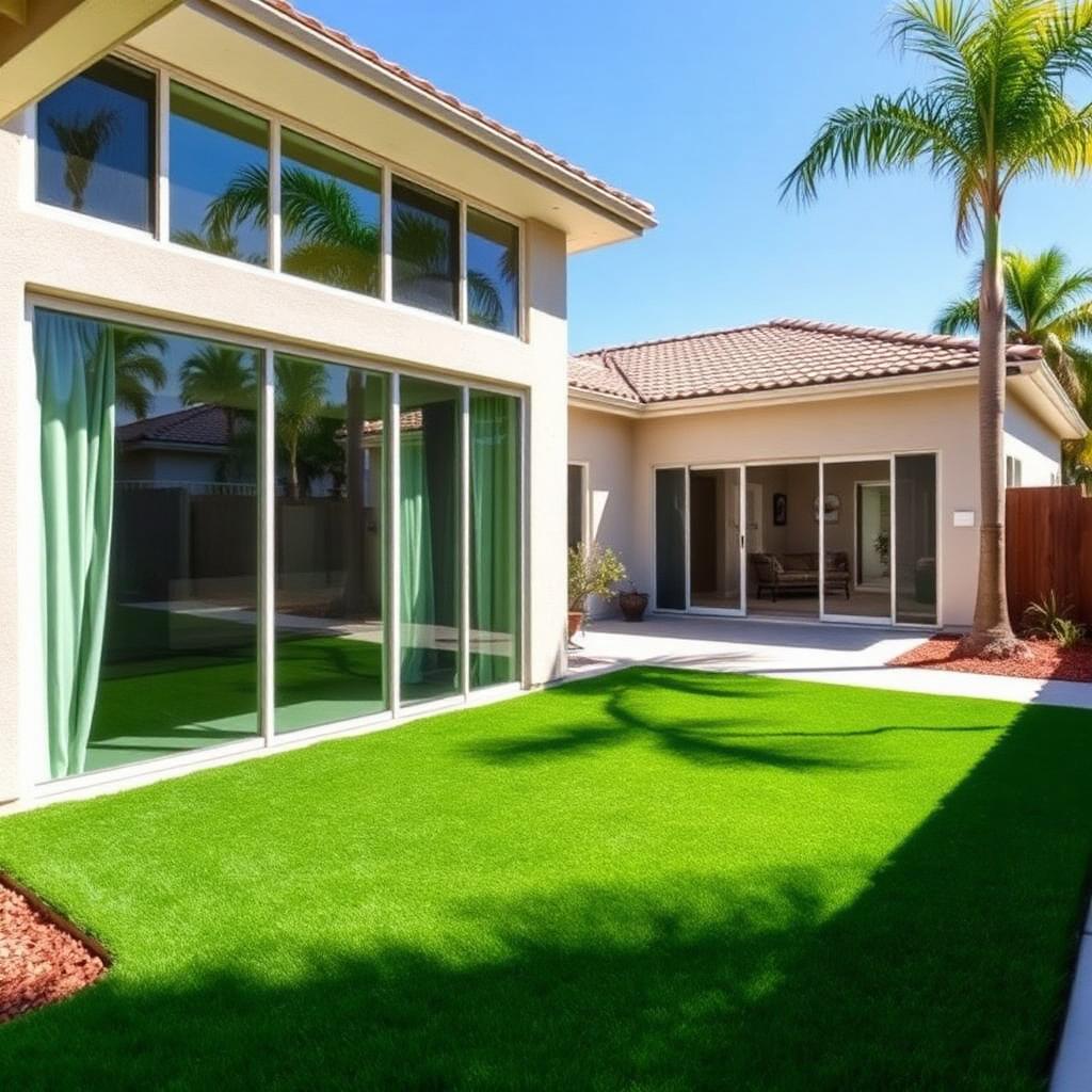 Home in Orange County protected with turf protection window film